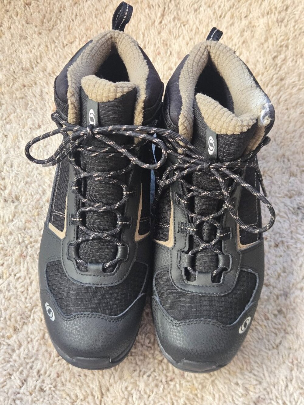 Salomon Mid-Top Winter Hiking Boots Black Men's US Size 10.5